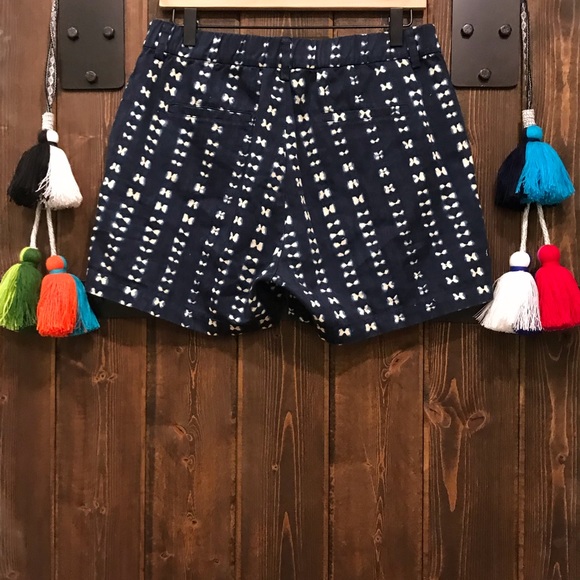 J. CREW Faded Adire Indigo Shibori Tie Dye Shorts - Picture 4 of 7